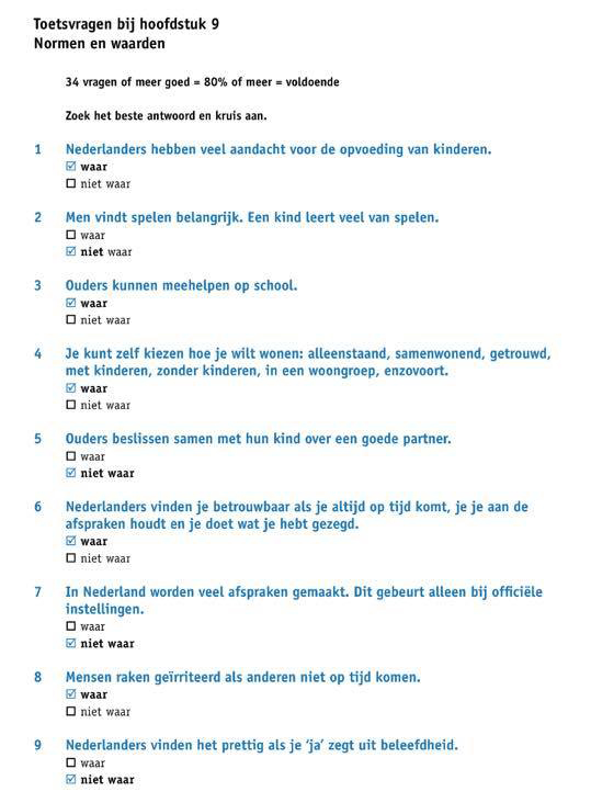 الجزء الثاني : اسئلة تدريب علي نموذج امتحان KNM  في اللغة الهولندية