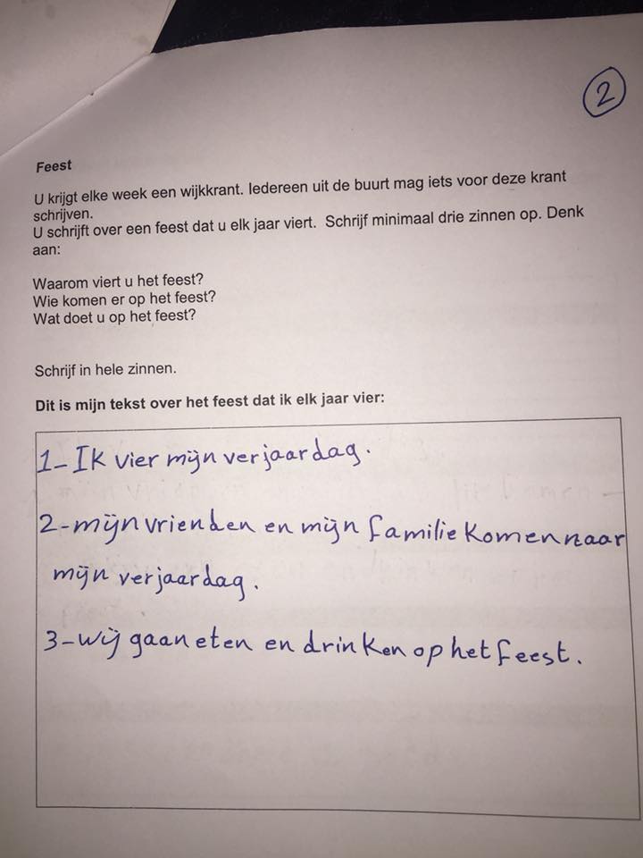 اربع صفحات لنموذج الجديد تبع امتحان السخرايفين (تعلم اللغة الهولندية )