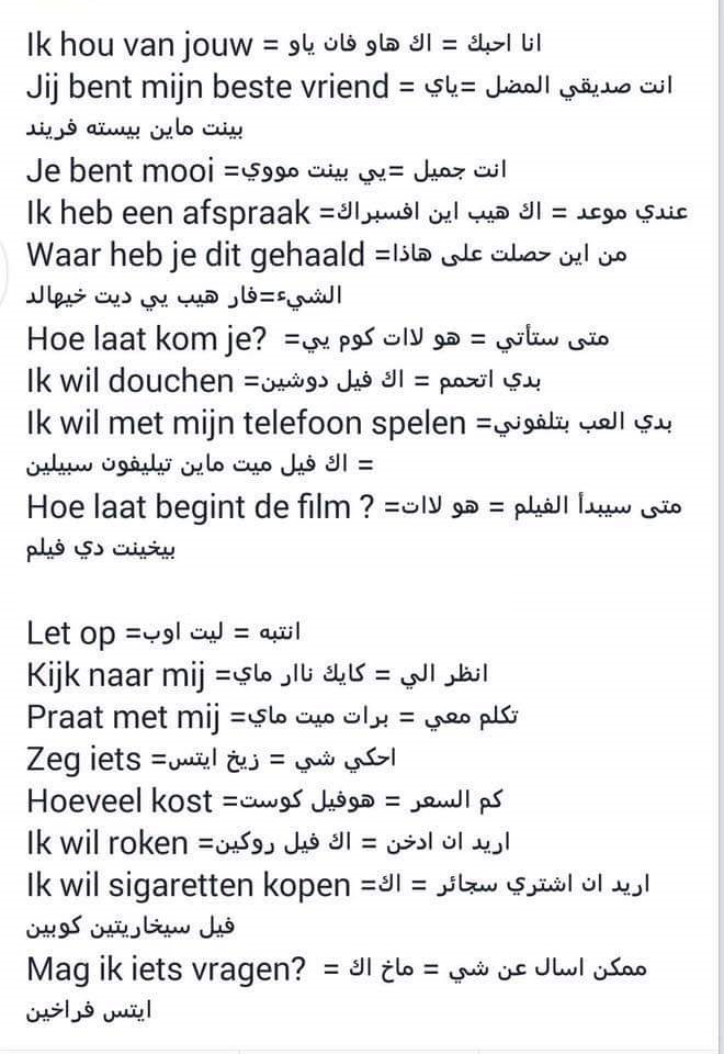 كلمات أساسية جديدة في اللغة الهولندية يجب حفظها