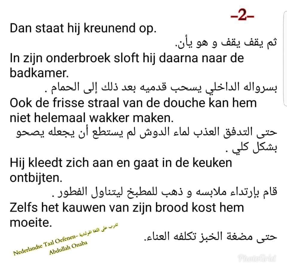 الجزء الثاني : مجموعة من الجمل المهمة باللغة الهولندية