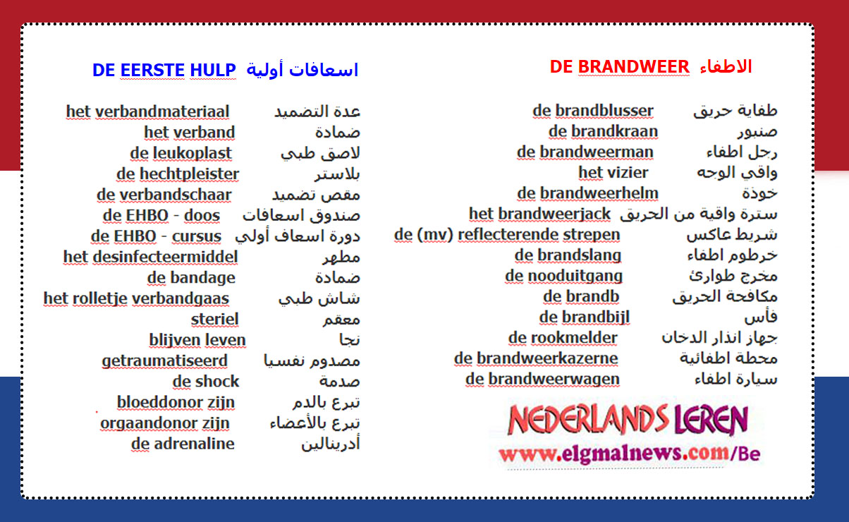 كلمات هولندية تستخدم في حالات الطوارئ
